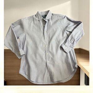 Ralph Lauren Blue Dressy Button Down Shirt club 100% cotton 👔 club